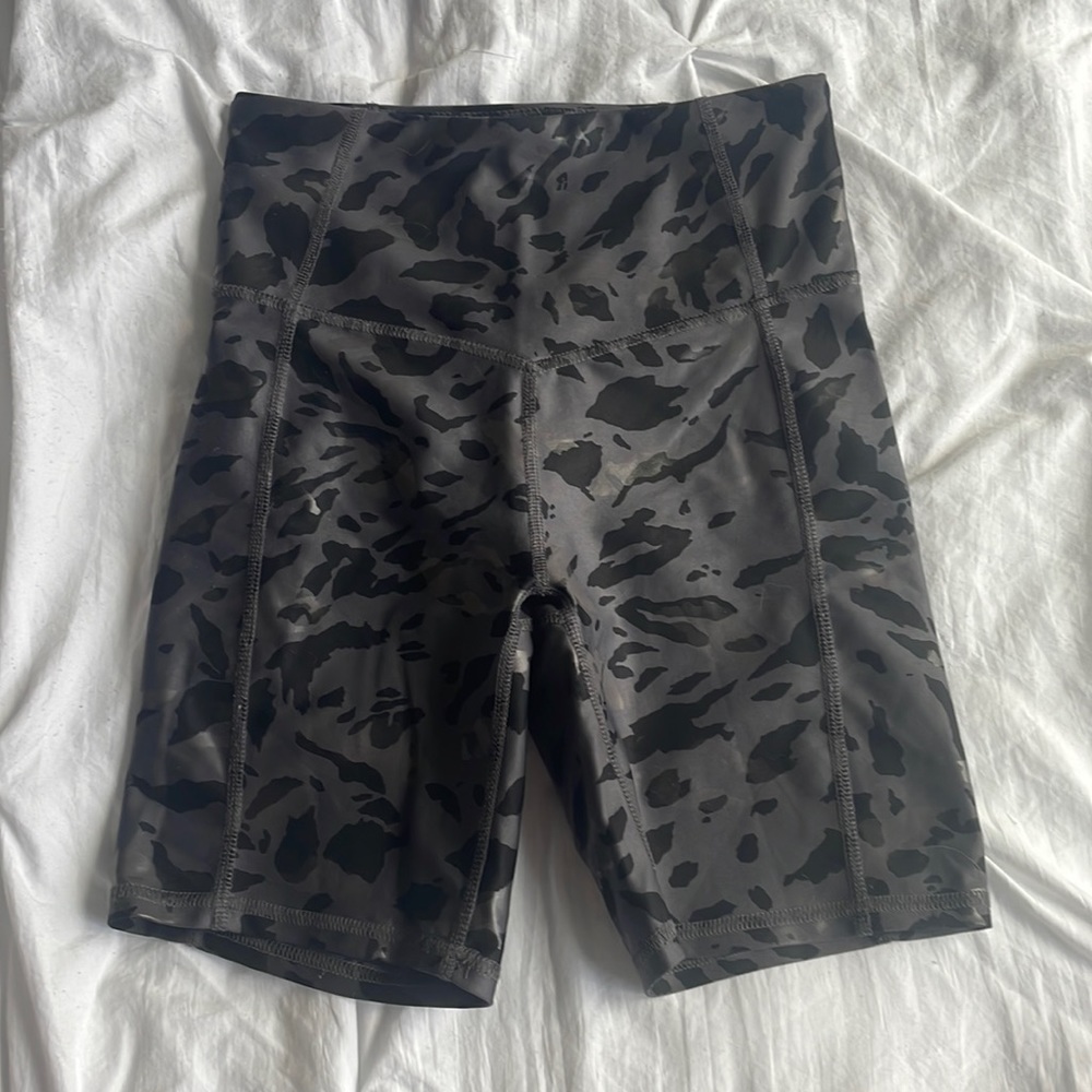 Cheetah print biker shorts
